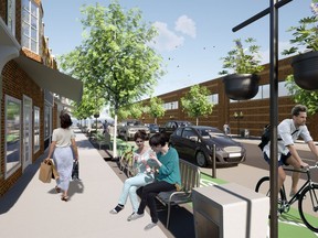This is an artist's concept for a plan to transform Brantford's downtown streetscape.