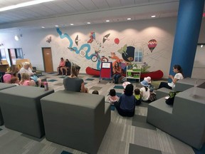 It's storytime at the main branch of the Brantford Public Library.