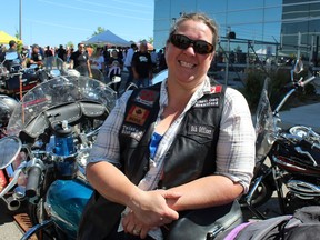 Rose McRae of Simcoe was a first-time participant on Saturday, July 9  in the Lansdowne Charity Motorcycle Ride in Brantford. MICHELLE RUBY PHOTO