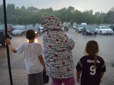 Plans for the Brockville Fire Department to spray young baseball players as part of a fun night at the Legion fields on Wednesday, June 29 were rained out.
Tim Runke/The Recorder and Times