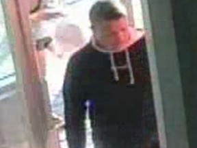 Grenville County OPP released this image of one of two persons of interest with whom provincial police would like to speak in connection with a theft at a business in North Grenville on July 7, 2022.
OPP photo