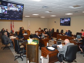 Leeds and Grenville council receives an auditor's report on Thursday morning. It was the first time since before the start of the COVID-19 pandemic that all 10 members of counties council were in the chamber together for a meeting.
Tim Ruhnke/The Recorder and Times