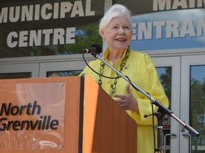 The Honourable Elizabeth Dowdeswell, Lieutenant Governor of Ontario, speaks in front of the North Grenville Municipal Centre in Kemptville on Friday afternoon.
Tim Ruhnke/The Recorder and Times