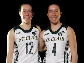 Jana Kucera, left, and Logan Kucera of the St. Clair Saints are 2021-22 OCAA women’s basketball all-stars. They have signed pro contracts with Niksic 1995 in Montenegro for 2022-23. (Bill Smith/St. Clair Saints Photo)