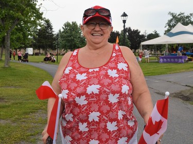 Joyce Primeau wearing her red and white at Lamoureux Park on Friday July 1, 2022 in Cornwall, Ont. Shawna O'Neill/Cornwall Standard-Freeholder/Postmedia Network