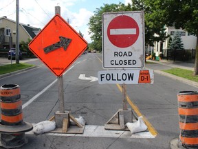 A road closed sign and detour on Marlborough Street in Cornwall. Photo on Wednesday, July 6, 2022, in Cornwall, Ont. Todd Hambleton/Cornwall Standard-Freeholder/Postmedia Network