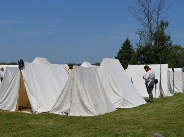 The sleeping quarters for the Battle of Crysler's Farm reenactors at Upper Canada Village on Sunday July 17, 2022 in South Dundas, Ont. Shawna O'Neill/Cornwall Standard-Freeholder/Postmedia Network