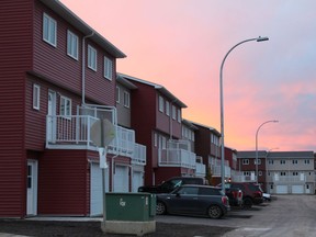 Townhomes at the Hillview Condominium complex in Fort McMurray on October 12, 2020. Vincent McDermott/Fort McMurray Today/Postmedia Network ORG XMIT: POS2010201414216407