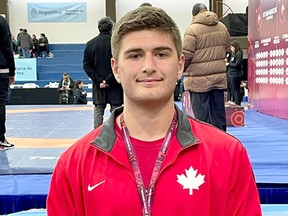 Luke Coffin, a Holy Cross Catholic Secondary School student, won a bronze medal at United World Wresting's 2022 U17 Pan American Championships, held June 24-26, 2022, in Buenos Aires, Argentina.