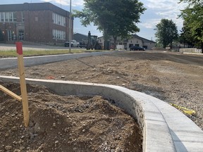 As work nears completion at the new West Perth administration office, the parking lot west of the new build has been expanded and will no longer be angle parking, West Perth council was told during their July meeting. ANDY BADER/MITCHELL ADVOCATE