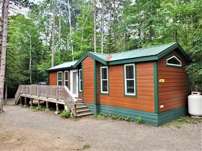 The KOA cabin the author and his family stayed in during their visit to Lake Placid, New York.