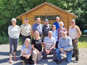 Ontario Power Generation was recently publicly recognized for its support of programs at the Shaw Woods Outdoor Education Centre. Beginning in 2020, OPG has been donating $2,500 a year to the centre and will continue to do so through at least 2024. In the photo are some of the members of the Shaw Woods board along with representatives for OPG and MPP John Yakabuski. In the back row from left, Leanne Cheliak, Steve Boland, North Algona Wilberforce Mayor James Brose, Herb Shaw and Dana Shaw. In the middle row from left, Colette Stitt, Carol Campbell and Damian Solar. In the front row from left, Laura Lapinskie (representing MPP John Yakabuski), Asta Wallace of OPG, Fred Blackstein, and Dr. John Collins. Anthony Dixon