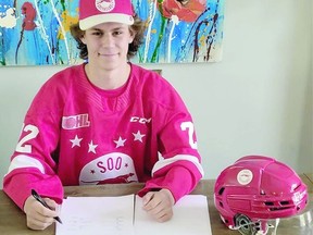 Soo Greyhounds first round draft pick Christopher Brown has signed with the local OHL team.