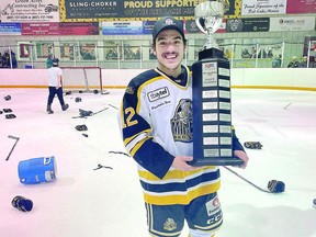 Brady Harroun, who helped the Red Lake Miners to the 2022 SIJHL playoff championship, is now a member of the Timmins Rock of the NOJHL. SPECIAL TO SAULT THIS WEEK
