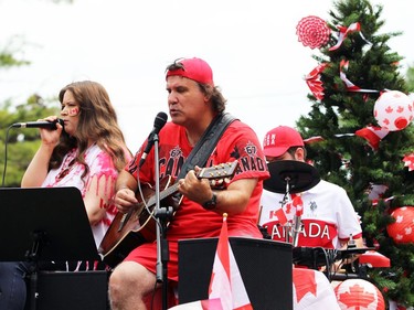 A band performs on a float during Sarnia's Canada Day parade on Friday. Terry Bridge/Sarnia Observer/Postmedia Network