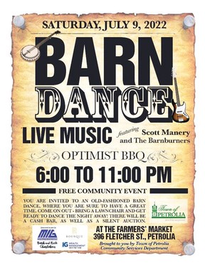 Petrolia is hosting a free, all-ages country concert called Barn Dance on July 9. (Town of Petrolia)