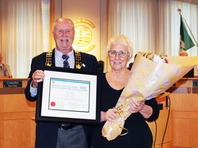 Diane O'Dell was recognized as Petrolia's 2022 senior of the year by Mayor Brad Loosley during a town council meeting on June 25. (Town of Petrolia)