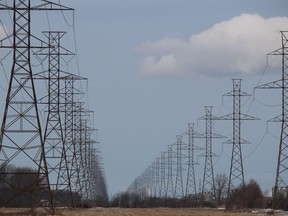 Electricity lines near Courtright.