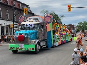 A colorful Len's 'Muppet' Store float took part in Friday's Canada Day parade in Port Dover.  ALEX HUNT