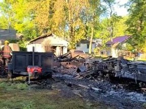 Norfolk OPP are investigating a cottage and trailer fire on Landon Drive in Turkey Point on Friday. Fire crews responded to the blaze at about 4 a.m. NORFOLK OPP/TWITTER