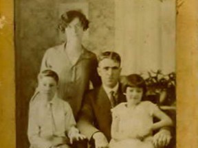 James Watkinson (bottom left) with his sister Edith, and parents Harry and Edna.