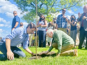 Prime Minister Justin Trudeau and Jane Goodall, a legendary primatologist and champion of the environment, were on hand Thursday at Bell Park to plant the 10 millionth tree of a multi-year regreening effort in Sudbury.