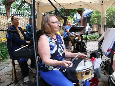 Members of Jubilation entertain a crowd at the Ukrainian Centre's Blueberry Garden Party in Sudbury, Ont. on Thursday July 21, 2022. Food available included pyrohy, cabbage rolls, blueberry pyrohy, crepes with cream cheese filling and blueberry sauce, and a variety of blueberry desserts. John Lappa/Sudbury Star/Postmedia Network