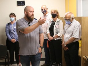 Neil Stephen, manager of consumption and treatment service at Reseau ACCESS Network, gives a tour of the new Safe Consumption Site located at Energy Court in Sudbury, Ont. on Thursday July 21, 2022. The facility will be opening in the near future. John Lappa/Sudbury Star/Postmedia Network