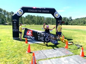 Belinda Edison claims top spot in her age category, along with 6th place among the 17 women who took part in the short distance off-road XTERRA triathlon last weekend in Sudbury.