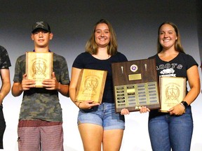 Valley Heights Secondary SchoolÕs 2021-22 Athletes of the Year were from left Dylan Boyd (senior), Joel Driedger (junior), Emma Driedger (senior), Hannah Bridges (senior), and Madalynn Block (junior). SUBMITTED