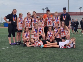 The Owen Sound Berner Contracting North Stars under-13 (2) girls field lacrosse team participated in the year-end Ontario Women's Field Lacrosse provincial tournament in Oshawa this weekend earning silver medals. Photo submitted.