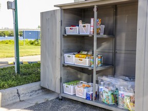 The fully-stocked Quinte West Community Cupboard  aimed at reducing barriers for those in need of access to free food and personal hygiene products. The cupboard is open 24/7 and follows the Òtake what you need, leave what you canÓ principle. Submitted.