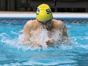 Alexandre Landry in action representing Sudbury Laurentian Swim Club.