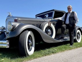 Grey-Bruce collector Tony Lang with his 1933 Pierce-Arrow, an extremely rare V-12 roadster of which there are only three in existence.