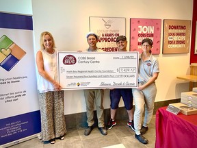 Owners of COBS Bread in North Bay donated more than $7,400 to the North Bay Regional Health Centre Foundation during its first Community Day.