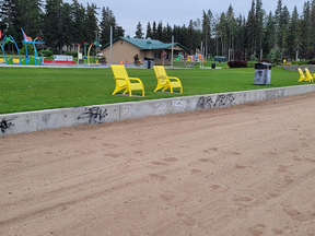 Kinosoo Beach and the surrounding recreation area was the target of significant graffiti vandalism sometime in the morning hours of Friday, Aug. 12.