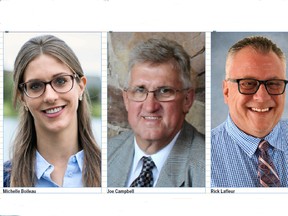 There is a trio of candidates running for mayor: Current Ward 5 councillor Michelle Boileau, current Ward 3 councillor Joe Campbell, and local businessman Rick Lafleur.