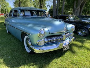 Linda and Dave Goff’s 1950 Mercury Eight sports sedan was on display at a car show in Port Lambton in mid-June. Peter Epp