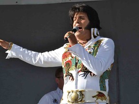 Bruno Nesci, the 2019 Tweed Elvis Festival Grand Champion, performs onstage. Image from www.tweedelvisfestival.ca.