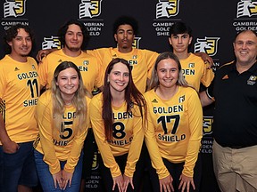 Cambrian College introduced some of the new members of its Golden Shield varsity soccer and volleyball teams. College athletics returns to a full schedule this fall semester.