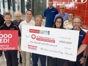 Local businesses have responded generously to a challenge put out by West City Honda to match its $100,000 donation to the It Takes Heart Capital Campaign to help build the new HSHPE Animal Care and Community Adoption Centre.