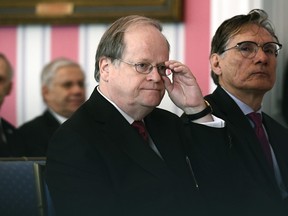 Former justice of the Supreme Court of Canada Thomas Cromwell looks on before being invested as a Companion of the Order of Canada during a ceremony at Rideau Hall in Ottawa on Thursday, March 14, 2019.&ampnbsp;Cromwell will lead an independent review of Hockey Canada's governance amid calls for a change of leadership of the governing body for its handling of recent allegations of sexual assault against players. THE&ampnbsp;CANADIAN PRESS/Justin Tang