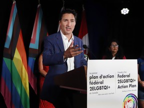 Prime Minister Justin Trudeau announces federal funding for LGBTQ communities in Ottawa on Sunday, August 28, 2022. THE CANADIAN PRESS/ Patrick Doyle