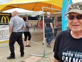 Owen Sound Salmon Spectacular fishing derby co-chair John Ford said it feels great to be back at the derby on Friday, Aug. 26, 2022 in Owen Sound, Ont. (Scott Dunn/The Sun Times/Postmedia Network)