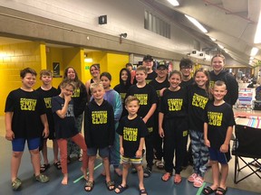 Piranhas Team group photo at the Huma Swim Meet at the University of Alberta pool on July 17, 2022. Photo supplied.