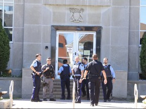 The Greater Sudbury Police Service is at the courthouse, responding to a bomb threat.