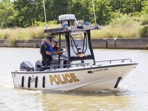 The search for a missing boater continued off the shore of Port Burwell on Thursday Aug 11, 2022. The boat has been found on the far shore of Lake Erie in Ohio. (Derek Ruttan/The London Free Press)