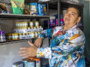 Anthony Ireland said a recent health scare prompted him to change his diet, and also the offerings at a soup kitchen he runs at his home on Oneida Nation of the Thames.  Photograph taken on Wednesday, Aug.  17, 2022. Mike Hensen/The London Free Press