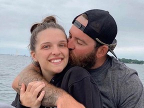 Meara Deery is seen here with fiance Kyle Robinson.