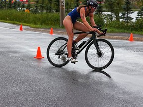 Sophia Howell rides a bike during the Women's Spring event at the Canada Summer Games on August 8. Howell earned a bronze and silver medal on two different days of the competition. Photo by Paul Sampara.